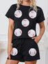 black-trendy-texture-sequin-baseball-graphic-short-2pcs-set
