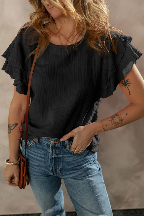 Ruffle Sleeve Blouse