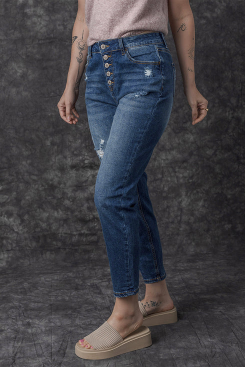 retro-rolled-hem-single-breasted-closure-straight-loose-casual-jeans