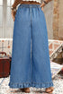 Ashleigh Blue Plus Size Elastic Waist Ruffled Wide Leg Denim Pants