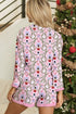 Pink Bow Candy Cane Christmas Nutcracker Print 2pcs Pajama Set