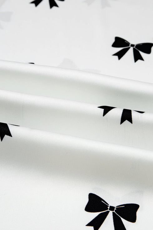 bow print pajama set