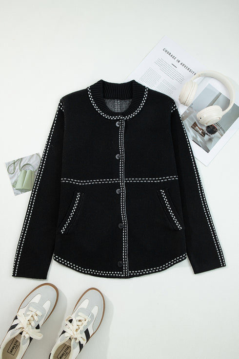 black sweater cardigan