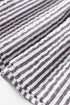 Dark Grey Striped Print Contrast Patchwork Detail Split Neck Blouse
