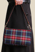 Blackish Green Retro Plaid Zip Square Single Shoulder Bag