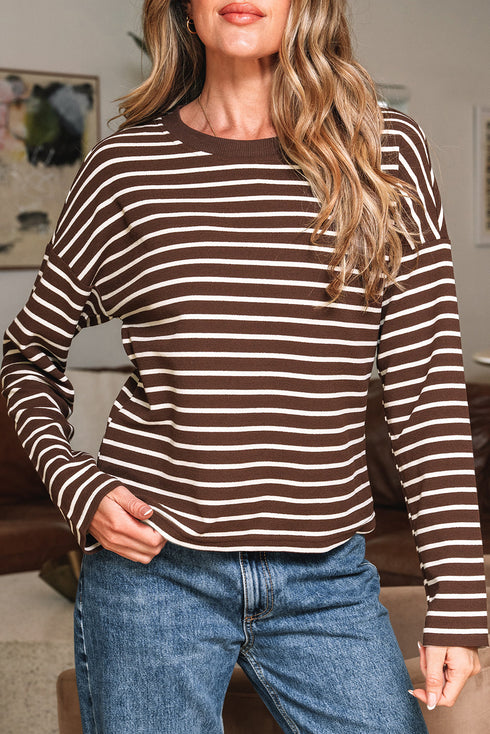 brown stripe t shirt