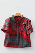 plaid short sleeve blouse