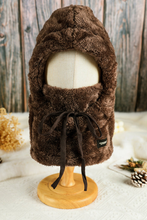 Coffee Winter Sherpa Ski Mask Windproof Hood