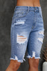 blue-raw-hem-denim-jorts-ripped-holes-mid-stretch-slash-pockets-bermuda-denim-shorts-womens-denim-jeans-clothing
