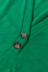Mist Green Solid Color Button V Neck Long Sleeve Top