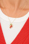 Gold Plated Chain Holly Rhinestone Jingle Bell Necklace