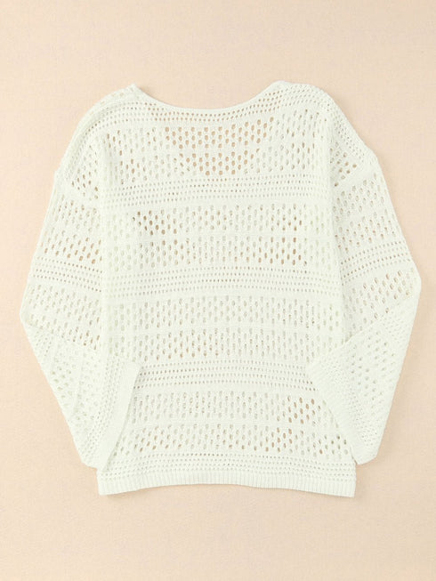 white-hollow-out-crochet-v-neck-pullover-sweater