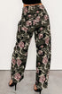 Green Camouglage Floral Print Boyfriend Casual Pants