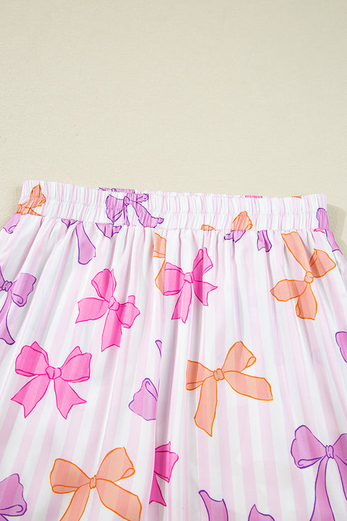 bow print pajama set