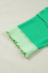 Mint Green Loose Uneven Hem Twist Ribbed T Shirt