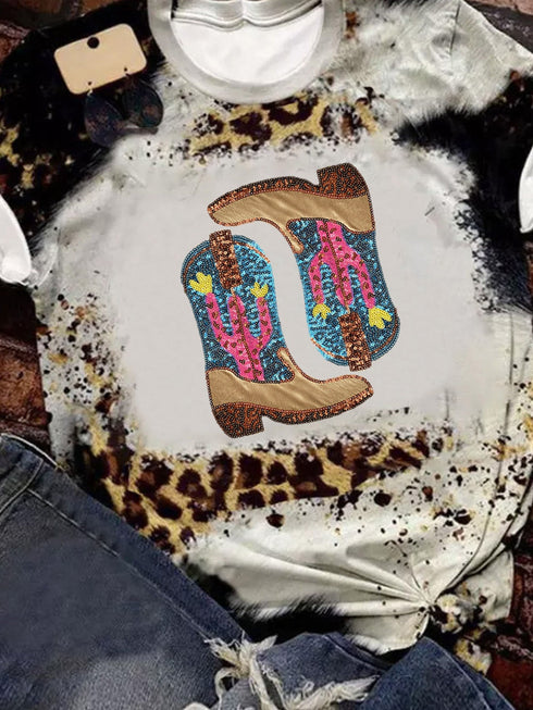 leopard-tie-dye-sequin-cactus-cowboy-boots-graphic-t-shirt