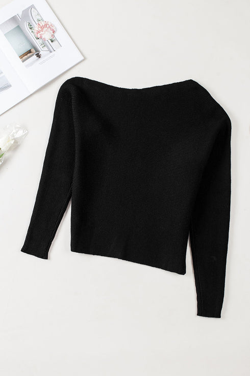 black-striped-long-sleeve-knit-sweater