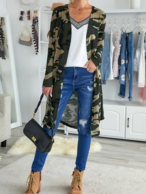 green-camo-print-long-cardigan
