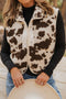 Brown Western Cow Spots Snap Button Sherpa Vest
