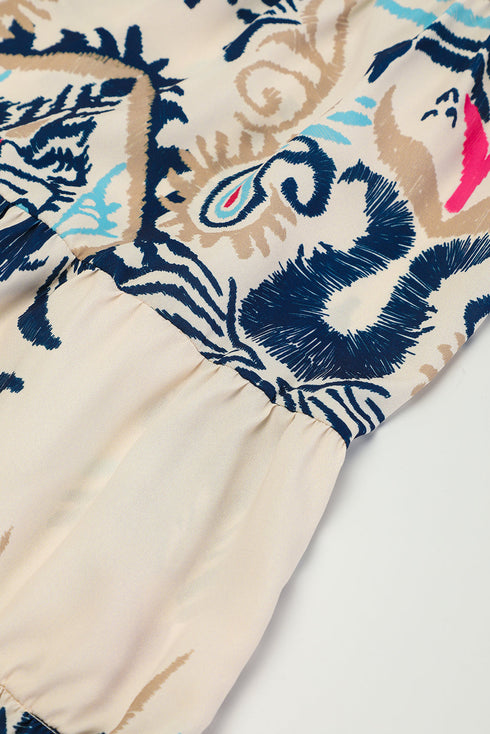 floral-print-fringed-v-neck-mini-dress