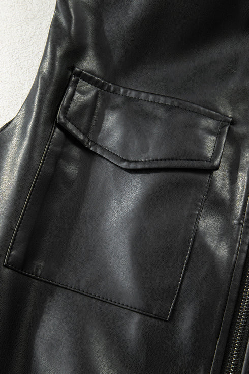 faux leather vest