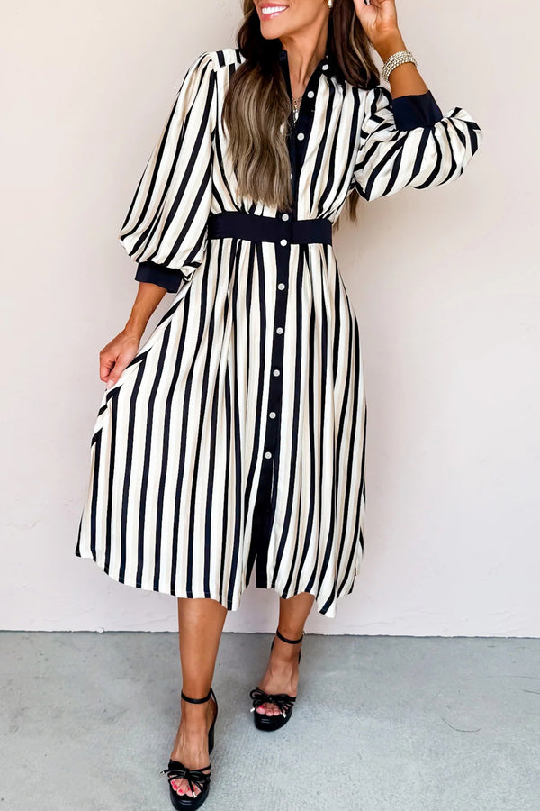 striped midi dress