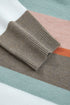 White Striped Color Block Knit Drop Shoulder Sweater