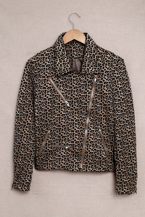 leopard-zipped-notch-collar-short-jacket