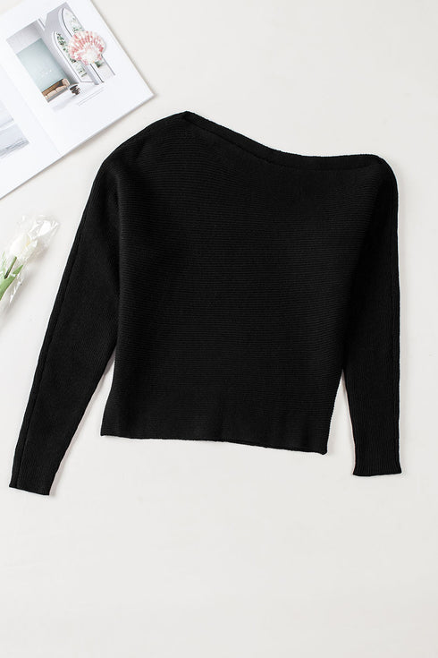 black-striped-long-sleeve-knit-sweater