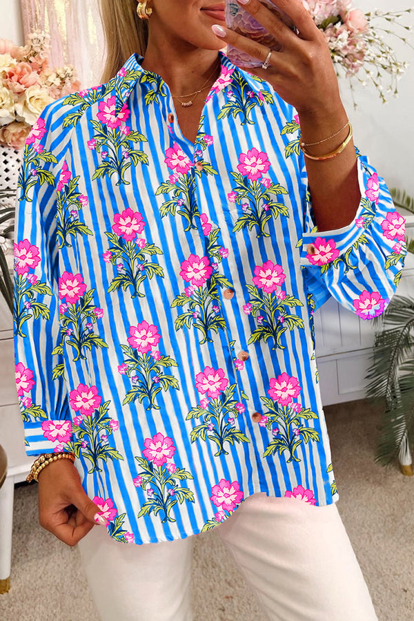 striped floral shirt