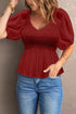 smocked top womens