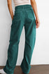 Green High Waist Straight Leg Cargo Pants with Pockets