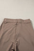 Dark Brown Drawstring Elastic Waistband Pocketed Joggers