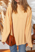 Yellow Cream Exposed Seam Patchwork Drop Shoulder Tunic Top with Slits