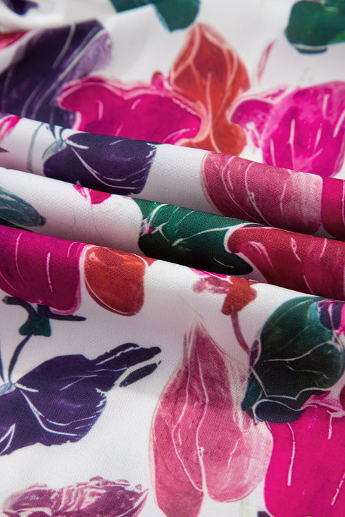 floral print long sleeve mini dress