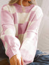 Pink Checkered Bishop Sleeve Sweater