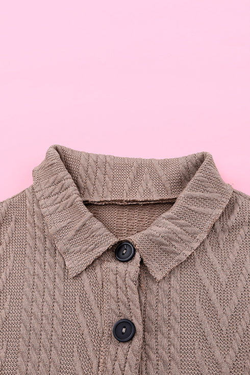 khaki-oversize-textured-knit-button-front-shacket