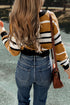 brown-stripe-contrast-stripes-v-neck-textured-knit-sweater