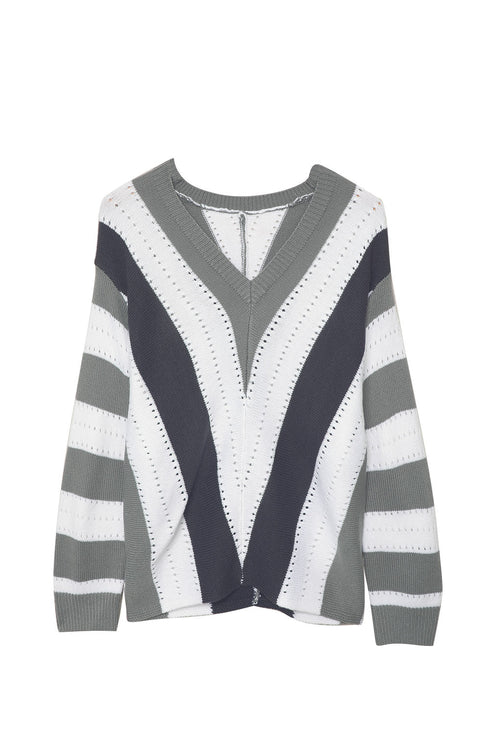 zip-up-v-neck-striped-sweater