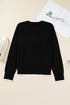 Black Contrast Trim Big Bow Accent Holiday Cropped Sweater