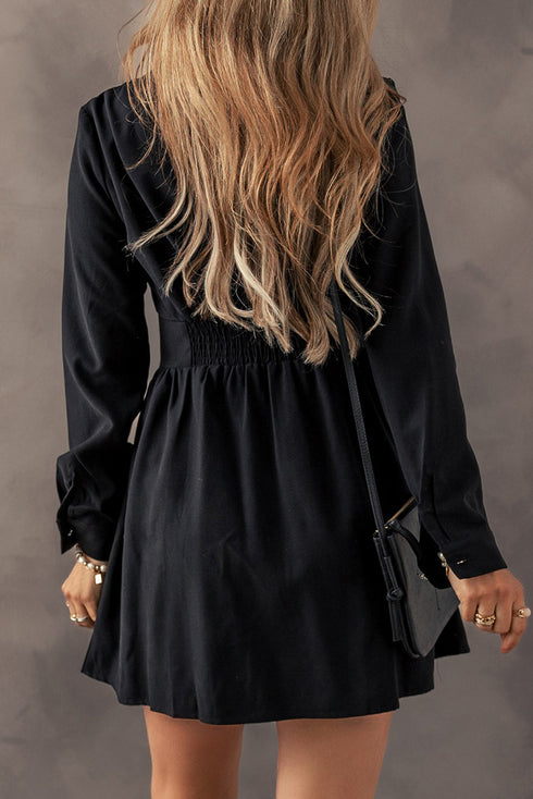 black-mini-shirt-dress