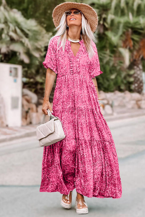 mid-sleeve-v-neck-bohemian-long-dress