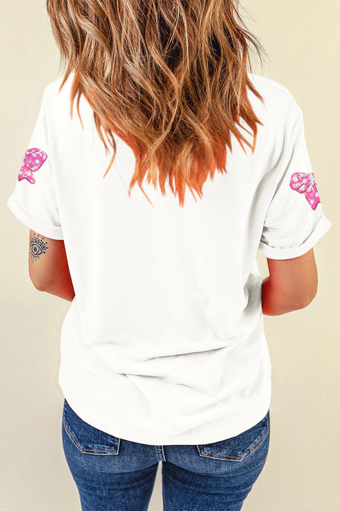bow patched graphic tee