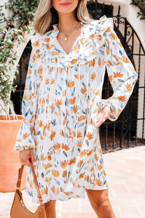 yellow floral mini dress