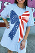 Beau Blue Patriotic Big Bow Stitched T Shift Mini Dress