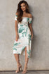 off-shoulder-shirred-ruffles-top-sunflower-print-high-slit-maxi-skirt-set