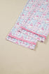 Pink Bow Wreath Pattern Christmas Holiday Tied Front Long Sleeve 2pcs Pajama Set