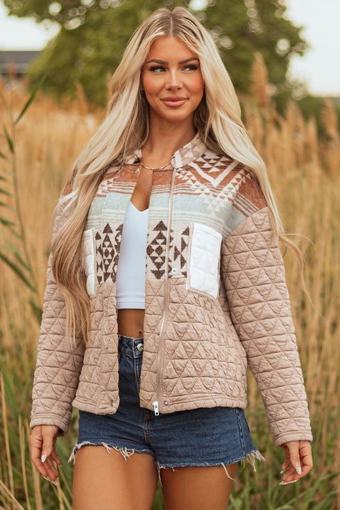aztec quilted jacket