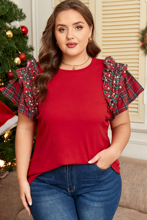 red plus size top