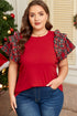 red plus size top